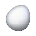 a white egg is sitting on a white background .