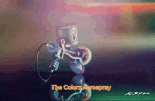 a drawing of a spray gun with the words " the colorz aerospray " on the bottom