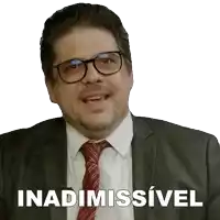 a man in a suit and tie with the word inadmissible written below him