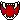 a pixel art illustration of a red heart with wings and a cross .
