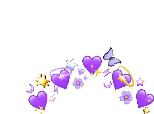 Purple Hearts Sticker - Purple Hearts Stars Stickers