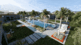 an artist 's impression of a large swimming pool