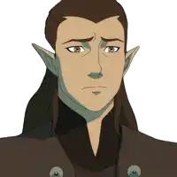 a cartoon drawing of a man with long hair and ears