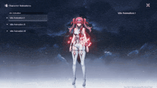 a screenshot of a video game that says idle animations on it