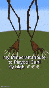 a picture of a minecraft tribute to playboi carti