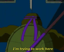 Donatello Im Trying To Work Here GIF - Donatello Im Trying To Work Here Ninja Turtles GIFs