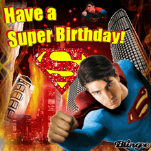 Super Birthday Happy Birthday GIF - Super Birthday Happy Birthday Superman GIFs