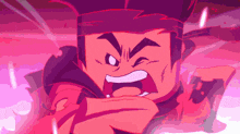 a cartoon of a man with a scarf around his neck screaming