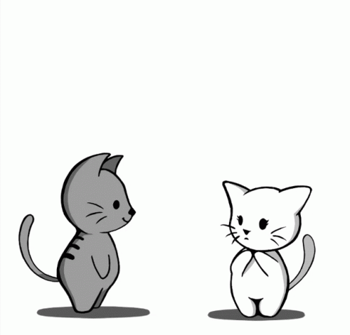 two cats kissing cartoon