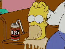 Homer Simpson Duff Beer GIF - Homer Simpson Duff Beer Head GIFs