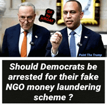 a picture of two men with the caption should democrats be arrested