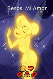 Tinker Bell Sparkle Twinkle GIF - Tinker Bell Sparkle Twinkle Besos Mi Amor GIFs