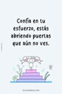 a cartoon of a telephone with a quote in spanish on it .