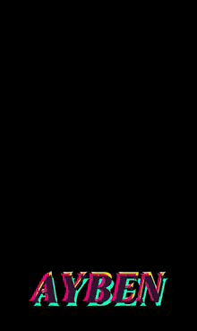 a picture of a heart with ayben written in green