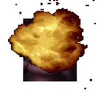 a pixel art of a huge explosion with the words breakin written on the bottom