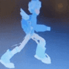 a silhouette of a person walking on ice skates .