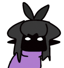 a cartoon drawing of a person with a bunny ear on their head