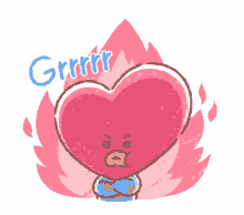 bt21 tata frowning mad angry