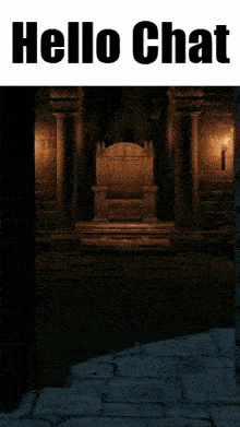 a picture of a castle with the words hello chat