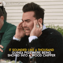 it sounded like a thousand guinea pigs were being shoved into a wood chipper david rose david dan levy