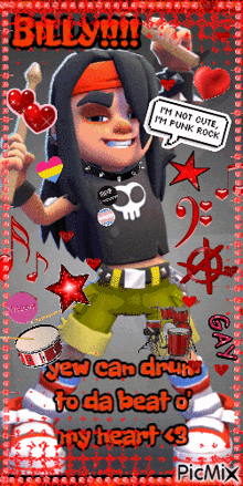 a picture of a cartoon character with the name billy on the top