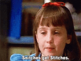 snitches get stitches gif