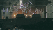 a yamaha drum set is on a stage