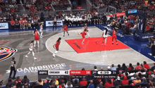 a basketball game between chicago and indiana is underway