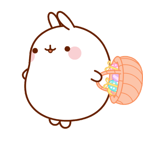Happy Easter Molang Sticker - Happy Easter Molang Easter Stickers