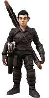 a cartoon character with a bow and arrow on his shoulder