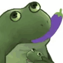 frog eggplant look up shaking