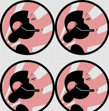 four circles with a silhouette of a person with a cigarette in each