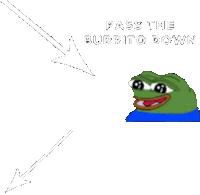 a cartoon of a frog holding a burrito with the words pass the burrito down above it