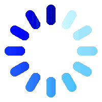 a circle of blue dots on a white background that looks like a loading bar