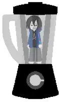 a pixel art of a girl in a blender