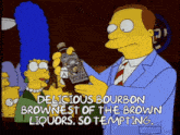 a cartoon character holding a kentucky bourbon bottle