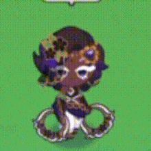 a cookie run character is holding a pair of scissors in a video game .