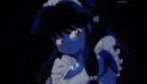 a girl in a maid outfit is standing next to a boy in a bathtub .