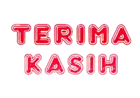 the word terima kasih is written in red letters