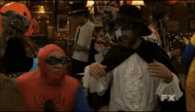 Frank Reynolds Spiderman Halloween GIF - Frank Reynolds Spiderman Halloween Party GIFs