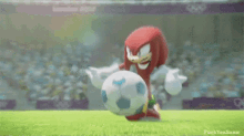 Knuckles The Echidna Football GIF - Knuckles The Echidna Football Ball GIFs