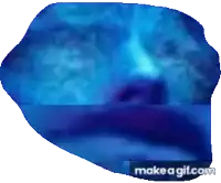 a gif of a blue face with the words make a gif.com underneath it