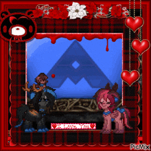 a picture frame with hearts and the words " i love you " on the bottom
