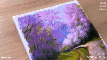 a painting on a canvas with the words wow art on it