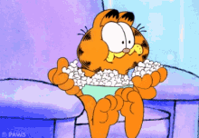 Garfield Tv GIF - Garfield Tv Popcorn GIFs
