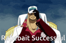 a cartoon of a man with the words ragebait successful written below him