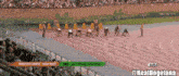 a group of athletes are getting ready to run a 100 meter race
