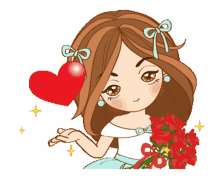 kawaii love hearts sparkle roses