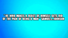 a blue background with a quote from samuel l johnson