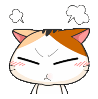 a cartoon cat with a speech bubble coming out of its head